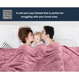Comfort Lab Plush Flannel Bed Blanket - Soft, Lightweight, Fleece Blanket for Couch, Bed & Home Decor - Anti Pilling and Non Shedding Fleece Bed Blanket - King/California King (108" x 90") - Blush