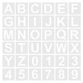 Changyeah 4 Inch Letter Number Stencils,36pcs Letter Stencils,Stencil Craft Stencils,ReusableTemplates Symbol Numbers Interlocking Stencil Kit,for Painting DIY Art Projects Decoration