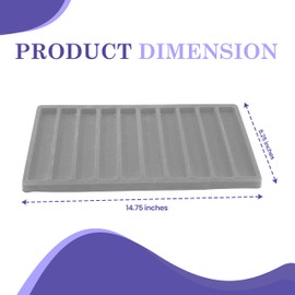 Novel Box 5 Pack 10-Slot Gray Liner Jewelry Storage Tray Inserts 14.75x8.25x1 Inches - Jewelry Organizer Pad for Drawers & Store Displays - Jewelry Display Pads for Necklaces Bracelets & Chains