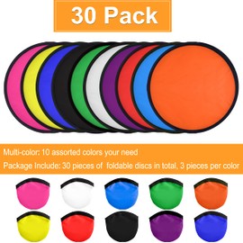 Mototo - Juego de 30 ventiladores de disco volador plegables con bolsa de bolsillo plegable para niños, diversión para fiesta de cumpleaños, regalos de verano, actividades al aire última intervensión,