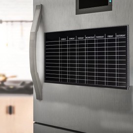 Magnetic Black Chore Chart for Kids – Perfect Size Dry Erase Board for Refrigerator – with 4 Chalk Markers – Reward Good Behavior & Responsibility Chart - 17x12