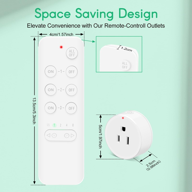 Wireless Remote Control Electrical Outlet Switch, NineLeaf Remote Control Outlet