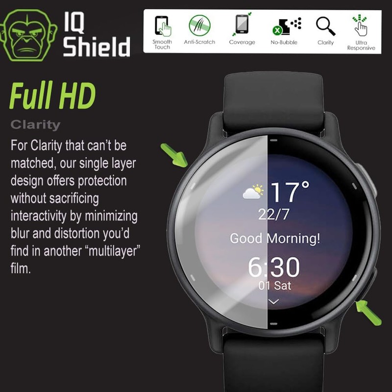 IQShield Screen Protector Compatible with Garmin Vivoactive 6/Vivoactive 5 (6-Pack)