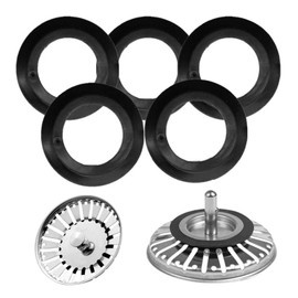 5pcs O-Rings Rubber Gasket Sink Plug Rubber Seal Sink Plug Gasket Sink Strainer Gasket Universal Sink Drain Rubber Gasket Sealing Washers Gasket for Sink Drain Replacement(Black)
