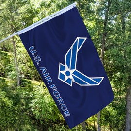 US Air Force Wings Military Flag Outdoor 2x3 Double Sided USAF Airforce Flags Banner 100% Polyester Fiber Bright Color with Durable Canvas Header and 2 Non Fading Brass Grommets