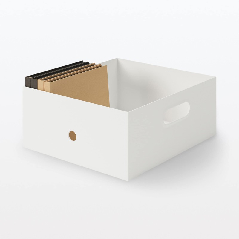 MUJI 44902882 Polypropylene File Box Standard 1/2 White Gray