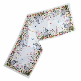texpot Table Runner 40 x 140 cm with Bunny Print Summer Meadow Easter Spring