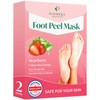 Strawberry Exfoliating Foot Mask 2 Pairs for Foot Calluses - Effective Foot Mask Foot Care and Foot Scrub - Exfoliating Foot Mask Calluses and Corns Foot Peeling -PLANTIFIQUE Foot Peel Mask