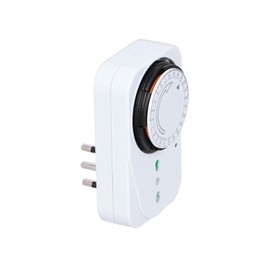 LEOFLA Adjustable timer 24 hours with programmable analogue socket timed plug, variable, media