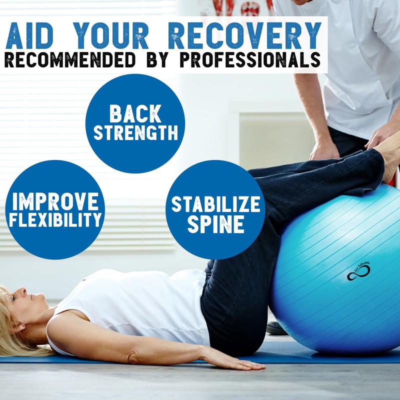 Live Infinitely Exercise Ball (55cm-95cm) Extra Thick Professional Grade Balance