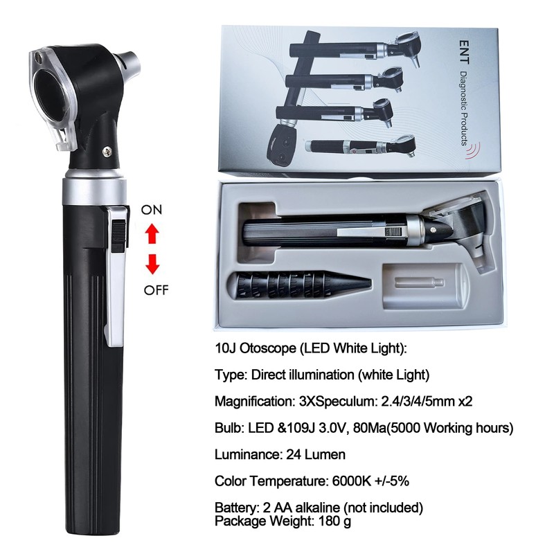 Ear Inspection Otoscope with LED Light – 3X Magnification Pocket
