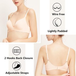 MANJIAMEI 6er Pack Groß Mädchen BHS Leicht Gepolstert Kabellos Soft Alltags-BH für Jugendliche 10-12 Jahre