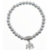 Fashion Stretchy Bracelets with Silver Beads, Elephant Pendant