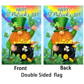 Flagmax St Patrick's Day Garden Flag,Shamrock St Patricks Flag 12.5 x 18 Inch Clover for Garden and Home Decorations