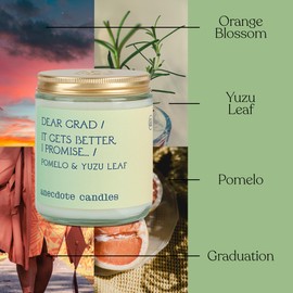 Anecdote Candles 'Dear Grad' Candle | Premium Hand Poured & Long Burning | Pomelo & Yuzu Leaf Scent | Phthalate-Free | Gifts for Graduation - 7.8 Oz