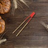 Fackelmann Bamboo Magnetic Toast Tongs with Red Handle (688917)