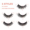 Lovrio 5 Pairs 3D Faux Mink False Eyelashes, Natural Fluffy