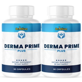 Pelican Vitamins Derma Prime Plus- Skin Support with Collagen Complex- 2 Bottles- 180 Capsules
