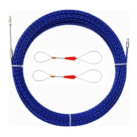 IRSCorp 30M 100ft Fish Tape Cable Puller Kit Through Wall Wire Guide Device 4mm PET Electrical Cable Puller Duct Rodder Threader Fish Cable Fastener Blue