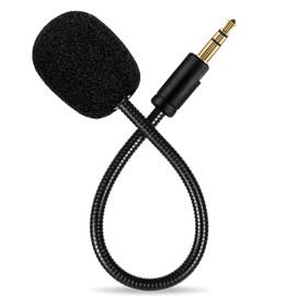 Cuifati Micrófono de Repuesto, Micrófono de Auriculares Flexible de 3,5 Mm, Micrófono Universal para Auriculares, Brazo de Micrófono de Juego Desmontable, Esponja + Material de Aleación de Aluminio