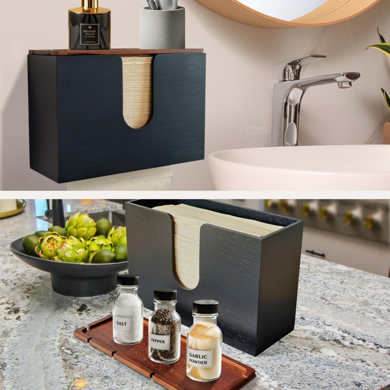 eBun Bamboo Folded Paper Towel Holder – Wall Mount &