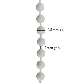 Replacement Window Blind White Chain Continuous Loop - 1.5m, 150cm Drop, 4.5mm diameter ball