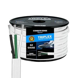 12 Gauge 3 Conductor Marine Wire - 500 ft Triplex Flat Marine Grade Wire Tinned Copper Oxygen-Free Insulated - 12/3 AWG UL 1426 Standard PVC Wire for Boat, Automotive, Speakers, Camper & Trailers