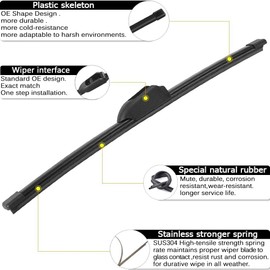 AUTOBOO 24"+20" Windshield Wipers with 10" Rear Wiper Blade Sets Replacement for Kia Soul 2020 2021 2022 2023 -Original Factory Quality (Pack of 3)