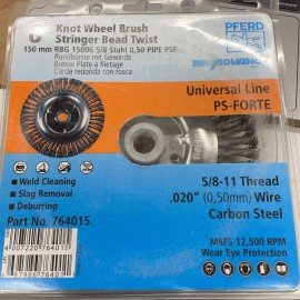 PFERD 764015 6" PSF Stringer Bead Knot Wheel 020 CS Wire 5/8-11 48 Knots  S5