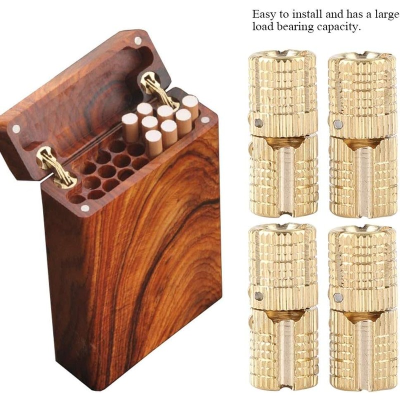 4pcs/Pack Brass Hidden Concealed Hinge Invisible Barrel Hinge for DIY