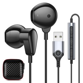 ACANDYA USB Headset for PC with Mic USB Earbuds for Computer Headphones 7.5FT Cord USB-A Headset Audio Controls Mute Function for Laptop Desktop PC Notebook Headset for Office Live Broadcast Gaming