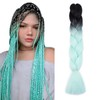 Ombre 4 Tones Braiding Hair Extensions Jumbo Braids Hair Extension Jumbo Braiding for Twist Braiding 24",1 Bundles - Black to Light Green