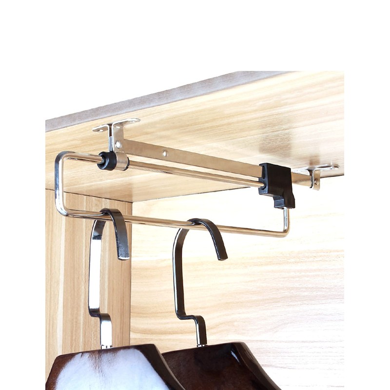 Autuwintor Pull-Out Closet Garment Valet Rod 10-Inches with Screws Telescopic
