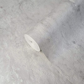 Zambaiti Parati Modern Grayish Off White Gray Faux Stone Plaster Imitation Textured Wallpaper