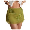 SweatyRocks Women's Sequin Mesh Mini Skirt Floral Embroidery Y2K Sparkly