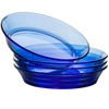STPGoods Glass Dinner Plates - Set of 4, Blue Cobalt