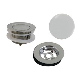 Kingston Brass VTDETRIM1 Trimscape Toe Touch Tub Drain Trim Kit with Overflow Plate, 2-11/16'' (L) x 2-11/16'' (W) x 2'' (H), Polished Chrome