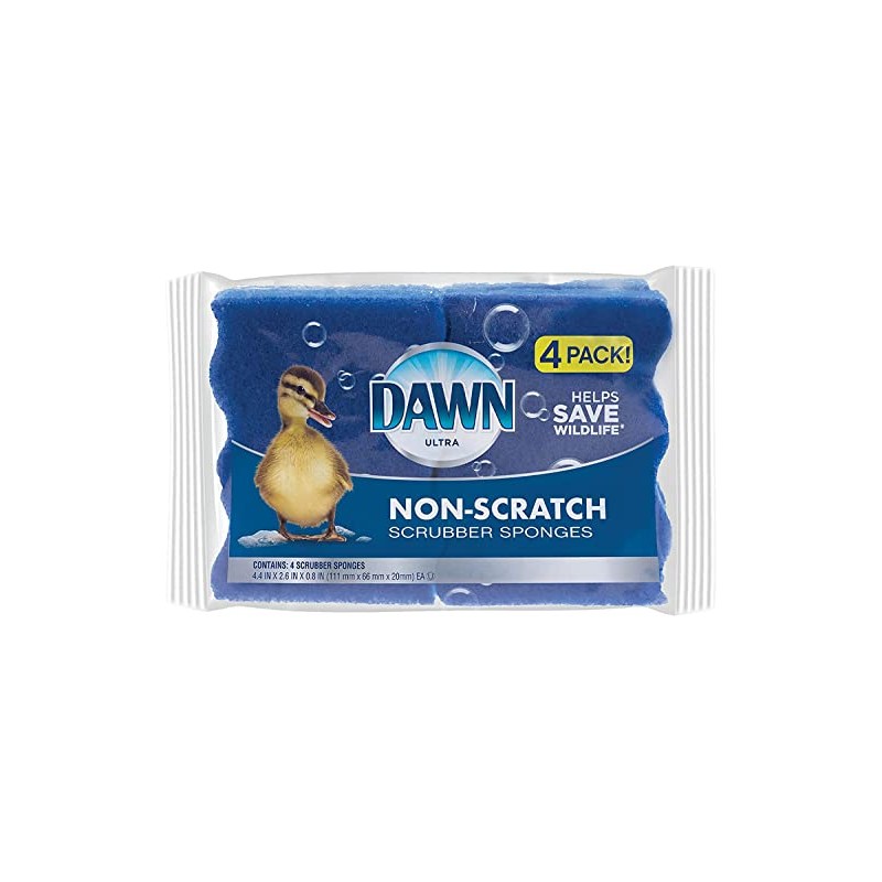 Dawn Ultra Non-Scratch Premium Scrubber Sponges, 4 Count