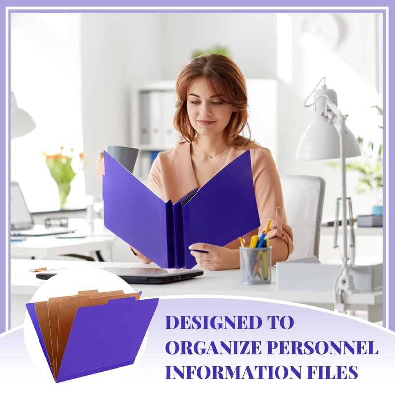 Skyygemm 24 Pcs Classification Folders Letter Size, 3 Divider Pressboard