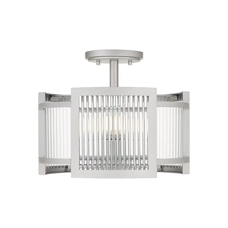 QUOIZEL Lexon 3 -Light 13" Brushed Nickel Semi Flush Mount
