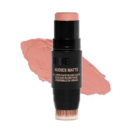 Nudestix Nudies Blush Stick – 3-in-1 Cream Blush for Cheeks, Eyes & Lips with Built-In Brush | Soft Matte Finish for a Natural Flush | Bare Back