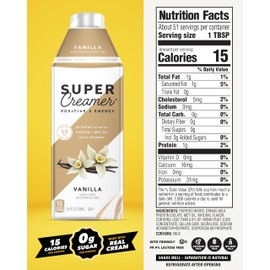 SUPER COFFEE Creamer | SugarFree | 25.4 Fl Oz, Pack of 6 | Keto Coffee Creamer | 0g Sugar, 1g Protein, 15 Calories | Vanilla