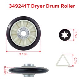 1 Kit Pack 4392065 Dryer Repair Kit- 1 Kit Pack includes 1 kit 349241T Drum Roller & 1 pcs 341241 Belt & 1 pcs 691366 Idler Pulley-Replaces WP691366, AP3131942, AP6010582-Fit for wed4815ew1