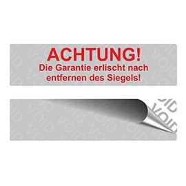 VOID Security Labels "Warning!" On roll - 80 x 20 mm - red, red/silver