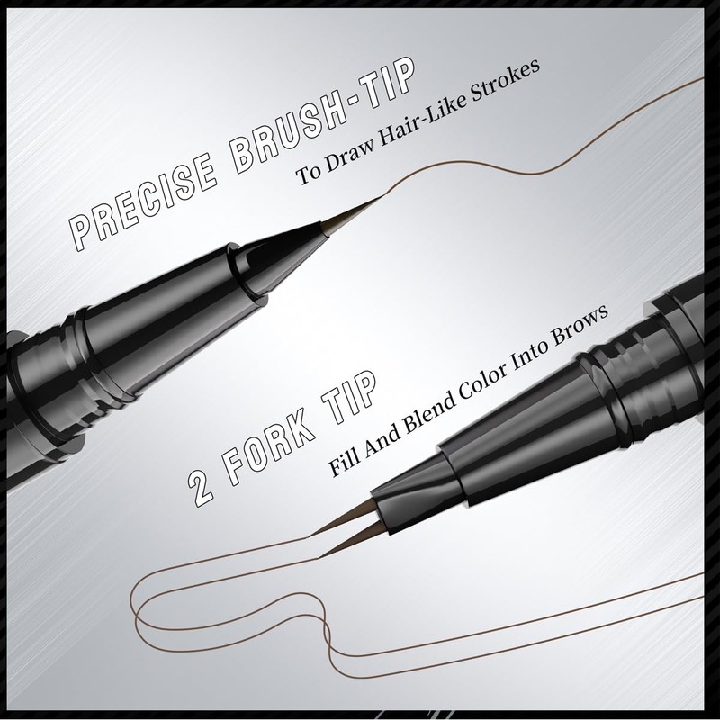 2-Tip Eyebrow Pen, Eyebrow Pencil Dual-Ended Microblading Eyebrow Pen with