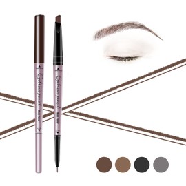Music Flower Double Ended Eyebrow Pencil, Waterproof Brow Pen, Smudgeproof Long lasting Eye Makeup, Pack of 1, Dark Brown