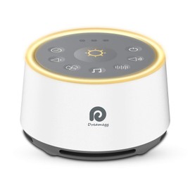 Dreamegg White Noise Machine, 24 Healing Sounds, Natural Sounds, BGM Night Light, Earphone Compatible, Stepless Volume Adjustment, Timer Included, For Babies, Sleeping, Concentration, Noise Reduction