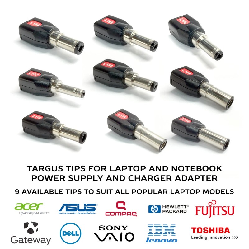 Targus 9-Pcs Targus Various Plug Tips for Universal AC Power
