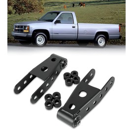 2-3" Suspension Rear Drop Lowering Shackles kit Leaf Spring Drop Shackle Kit Compatible with Chevy Silverado GMC Sierra 1500 C1500 K1500 Dodge Ram Replaces 6400 410520