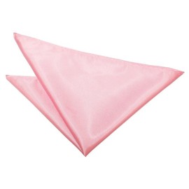 DQT Plain Satin Formal Casual Wedding Handkerchief Pocket Square Hanky - Baby Pink